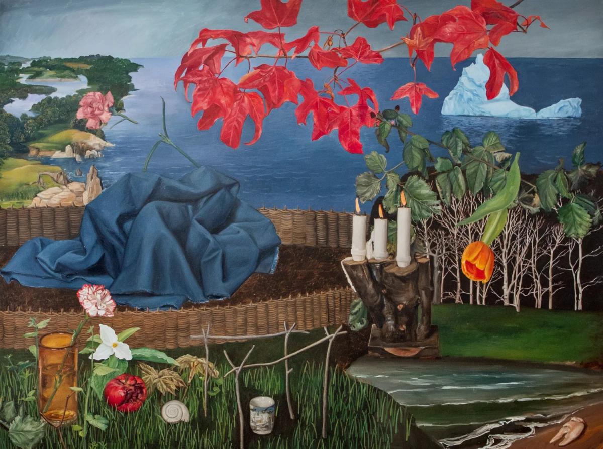 Bright Shades 16 (quoting Joachim Patinir) by Sarah Bird