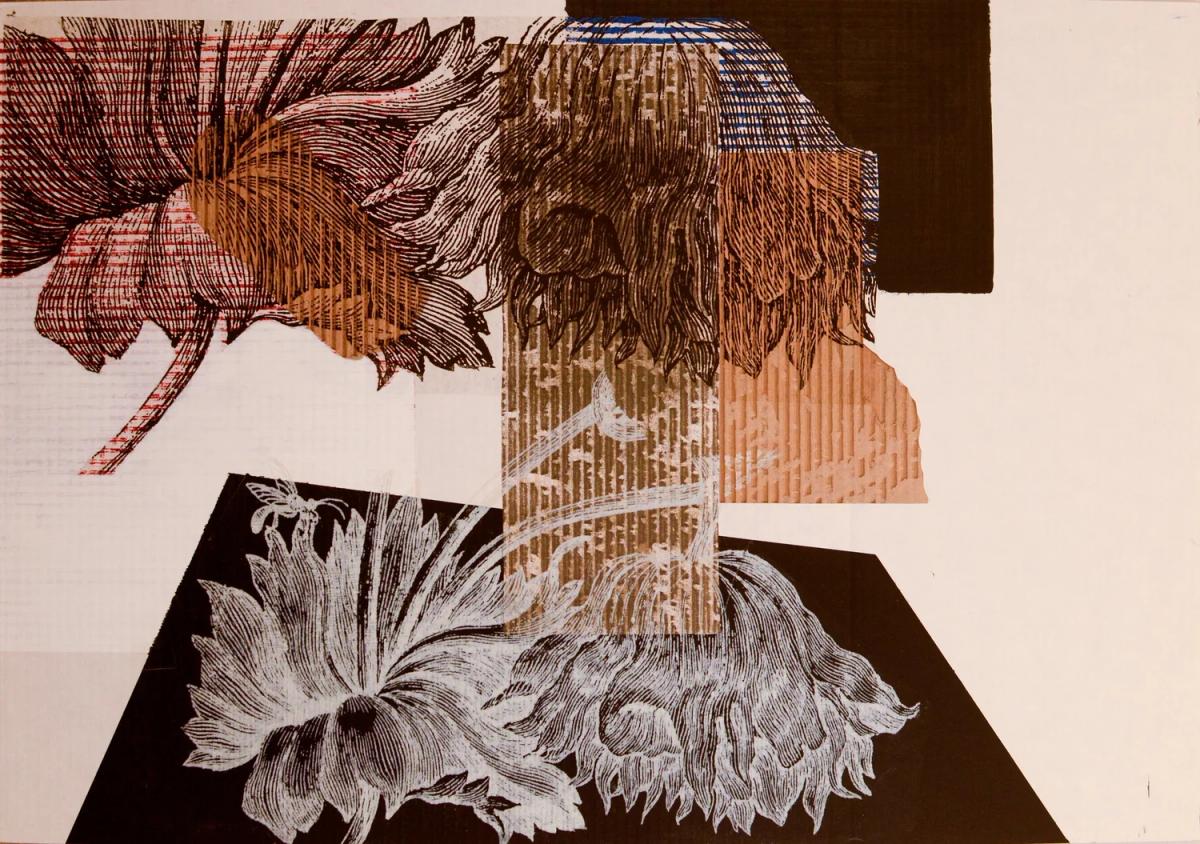 Engravings Schwarze Blumen A11 by Pia Fries