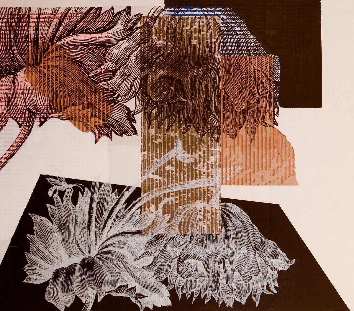 Engravings Schwarze Blumen A11 by Pia Fries  