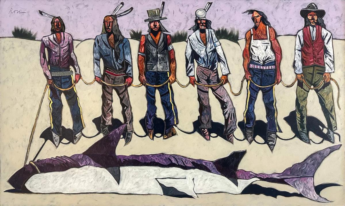 Kiowa & the Water Buffalo by Thom Ross