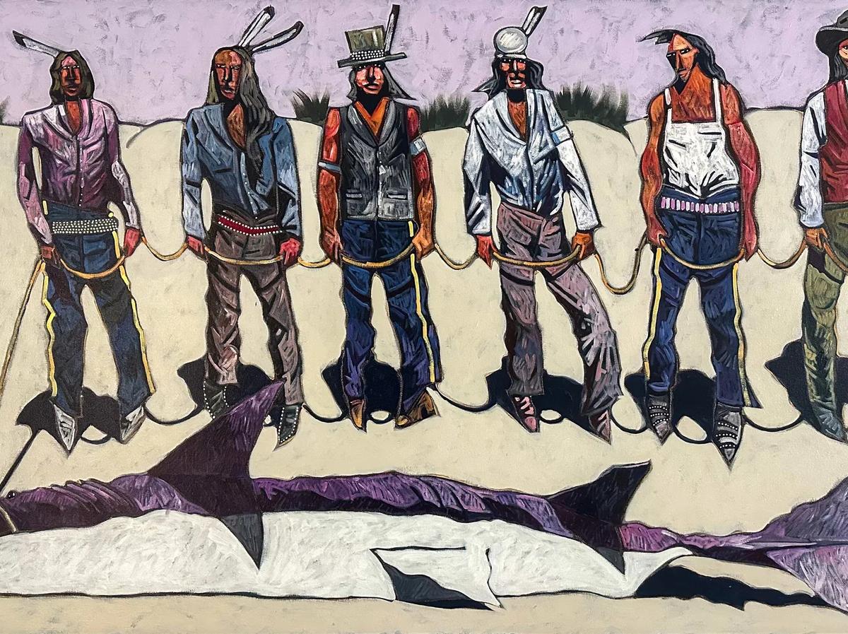 Kiowa & the Water Buffalo by Thom Ross