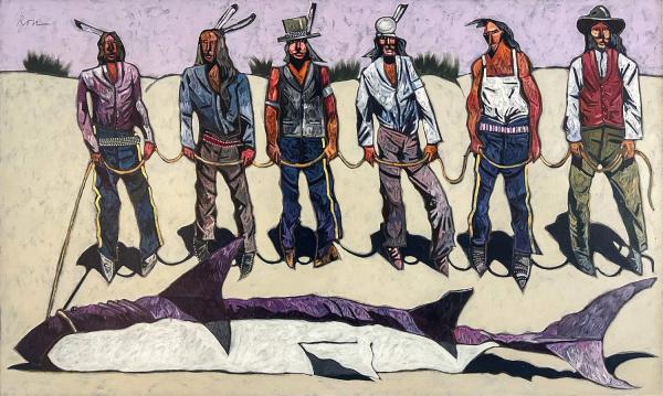 Kiowa & the Water Buffalo by Thom Ross