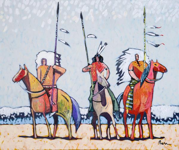 Indians on the Beach 2 by Thom Ross