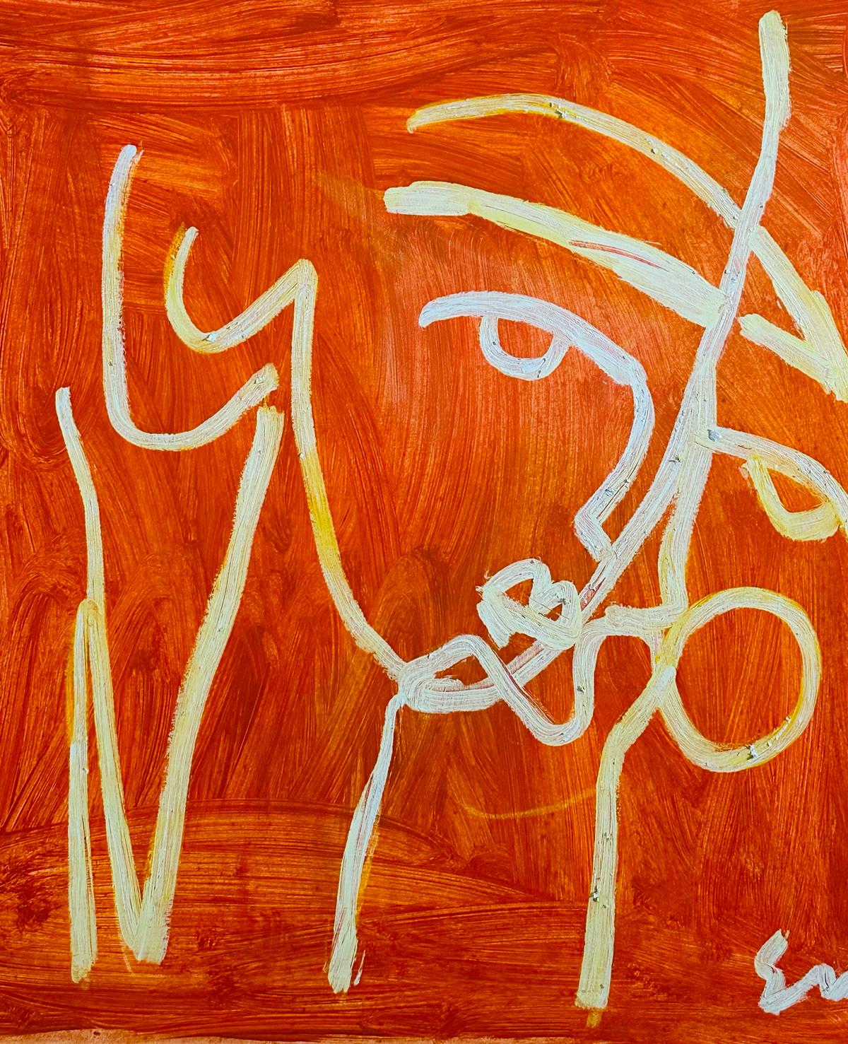Orange with Line Face by Sally King Benedict