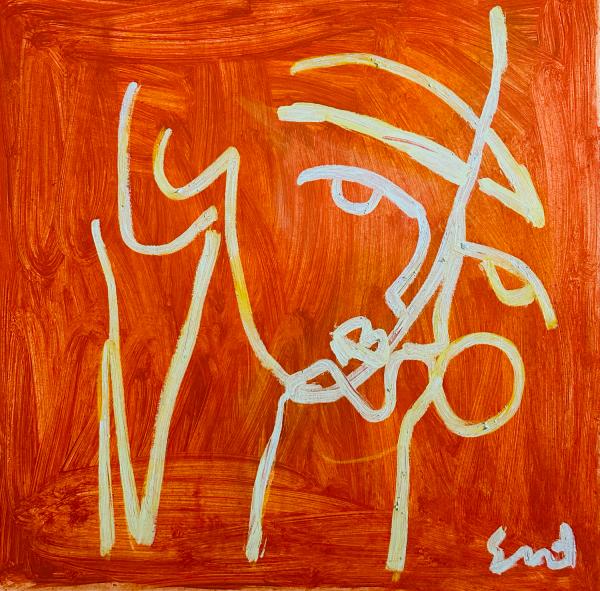 Orange with Line Face by Sally King Benedict