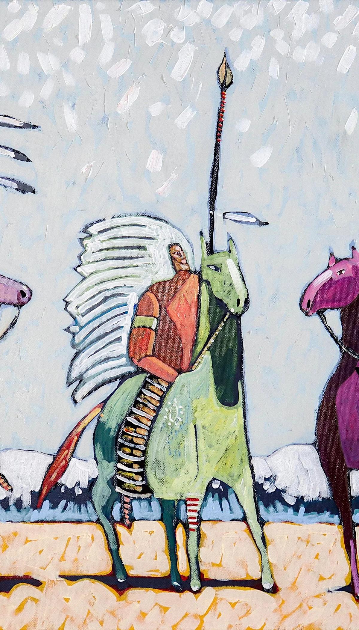 Indians on the Beach 1 by Thom Ross