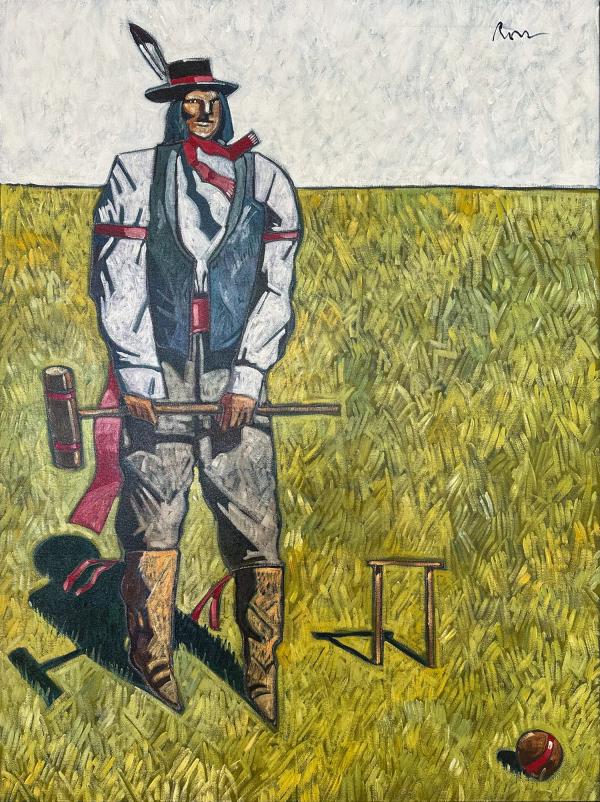 Modoc Playing Croquet by Thom Ross
