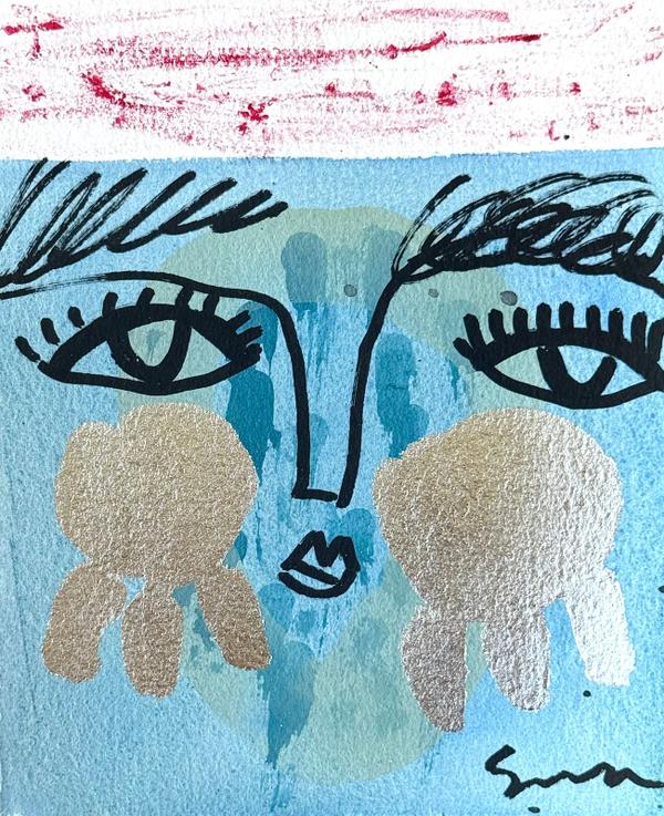 Rain Puddles Face by Sally King Benedict