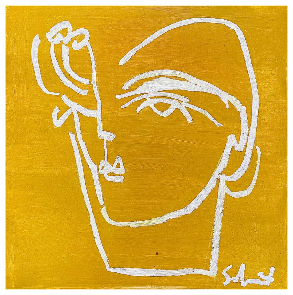 Ochre with Line Face by Sally King Benedict
