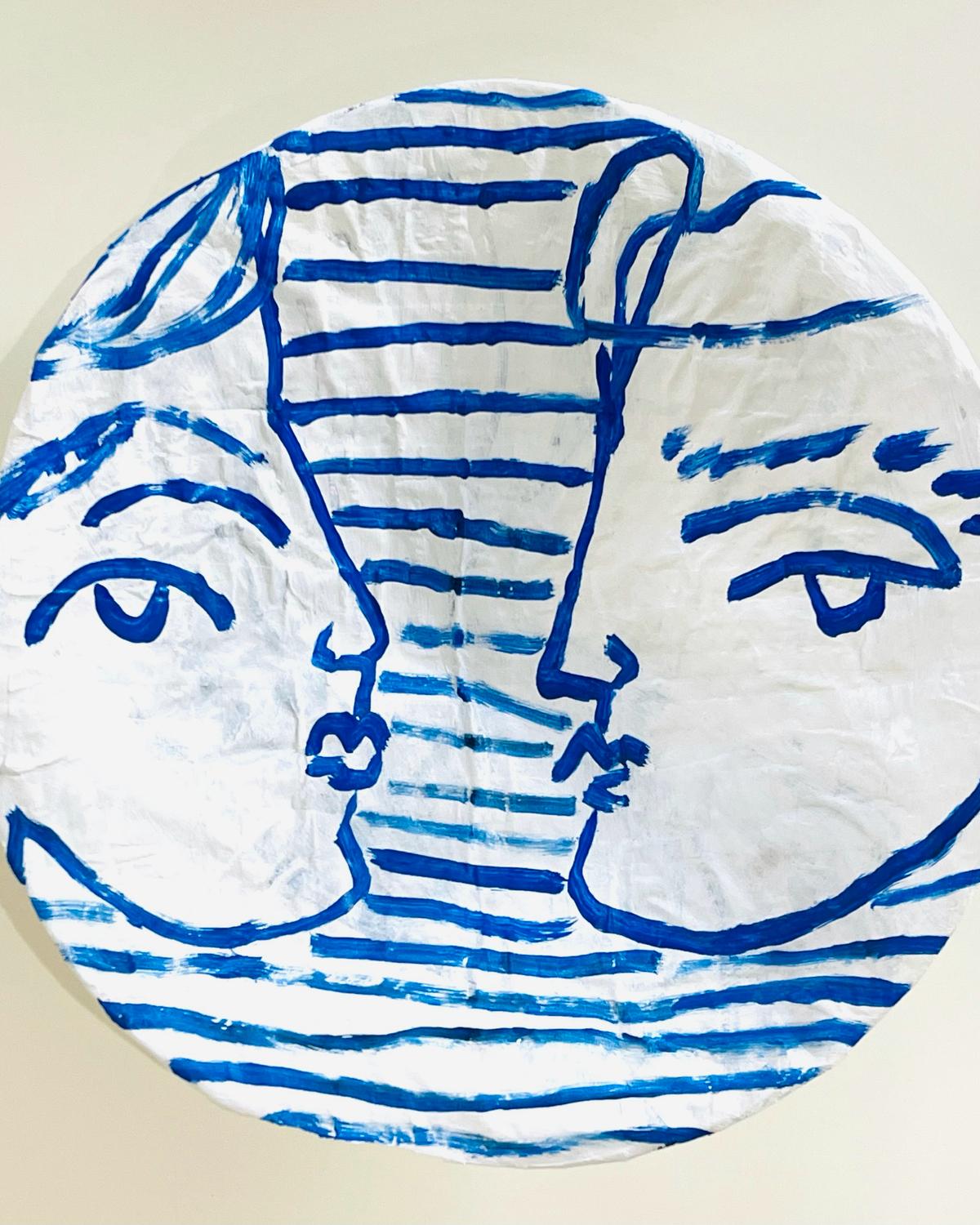 Blue Double Mache Bowl by Sally King Benedict