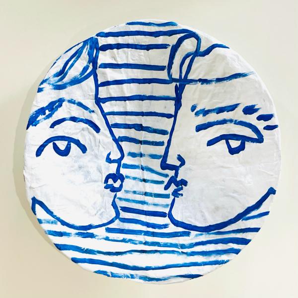 Blue Double Mache Bowl by Sally King Benedict